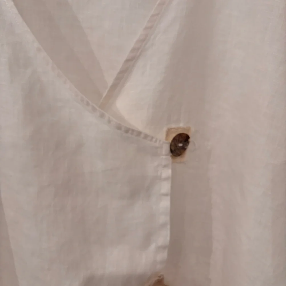 4 Love And Liberty Johnny Was Linen Crochet Embroidered Wrap Style Top Size M - Picture 6 of 16